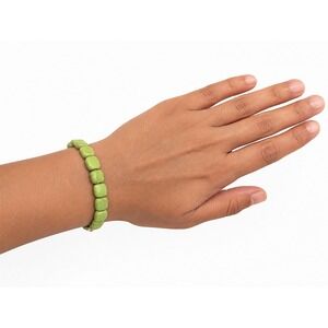 Santo Domingo Lime Green Gaspeite Bracelet Handmade Naomi Garcia Sz 7in**‎